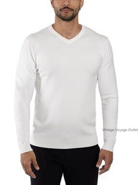 Mens V Neck Slim Fit Pullover Sweater Long Sleeve Midweight